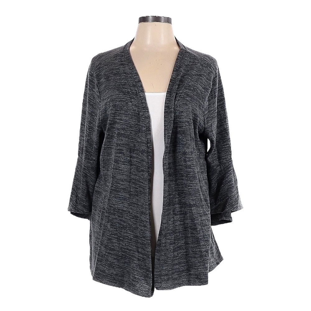 🌺 Style & Co Marled Gray Flowy Open Cardigan Size S Comfy Flare Sleeve